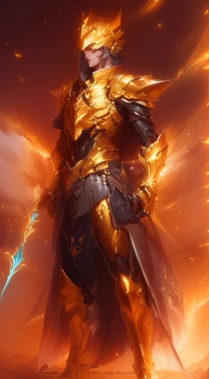 a close-up of a person with armor and a sword, inspired by Huang Shen, gold paladin, hd 8k wallpaper jpeg artifact, 8k hd wallpaper jpeg artifact, male paladin, fantasy paladin, epic paladin armor, a human male paladin, golden paladin armor, trends on ArtStation, full portrait of the magic knight