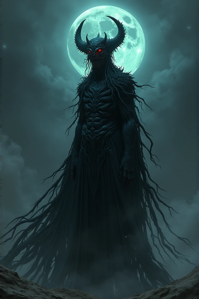 Nokrom, offspring of loneliness, a being as impure and malignant as antimatter, darkness has existed since he came to life, he is a being full of dark desires, the night is his muse, the emptiness of space is part of his being, there is nothing like him, he always seeks the vilest and darkest acts of human minds to materialize his being.