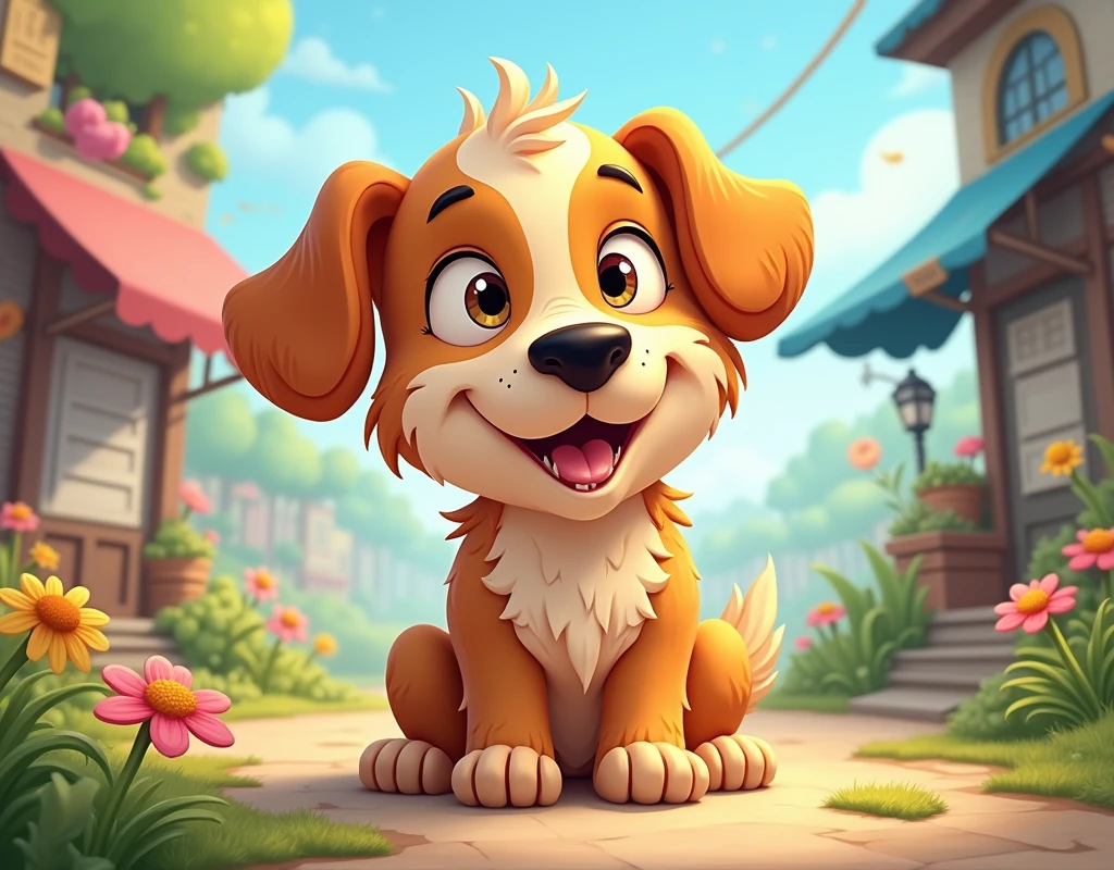 We need a beautiful ai image of dog cartoon