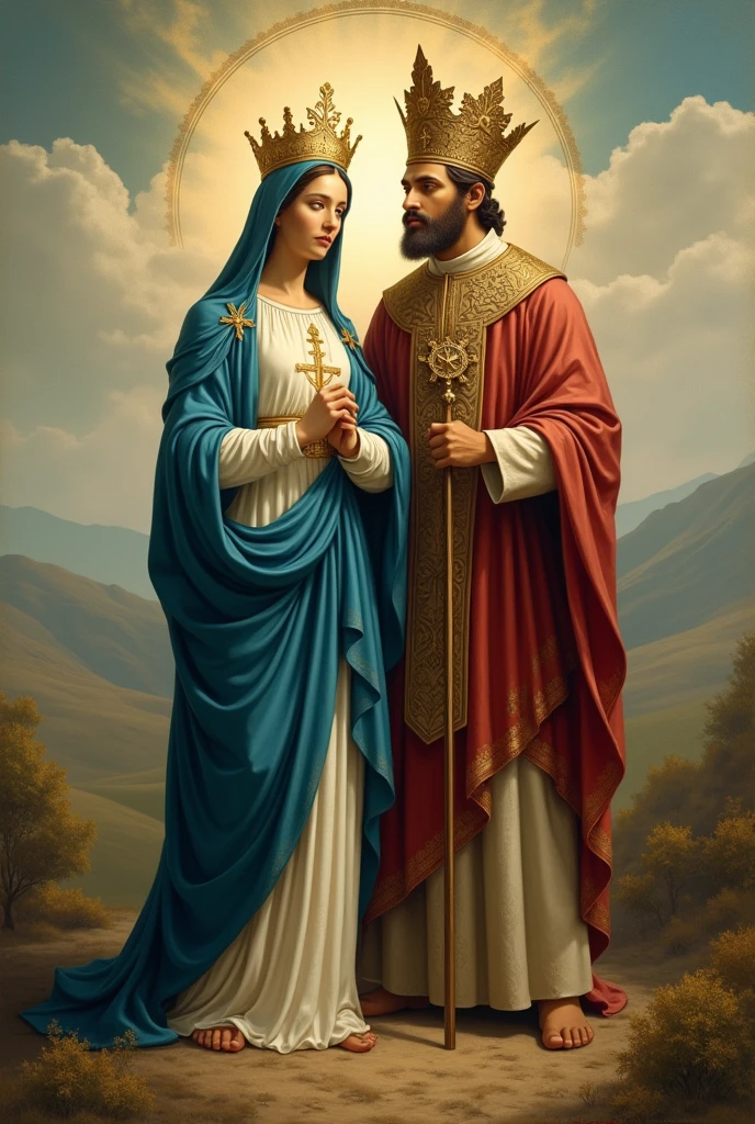 An image of the Virgin of Carmen de Cuyo and Saint Martin drawing