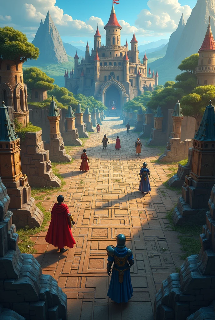 In-game image of a medieval board game in the style of Dota
