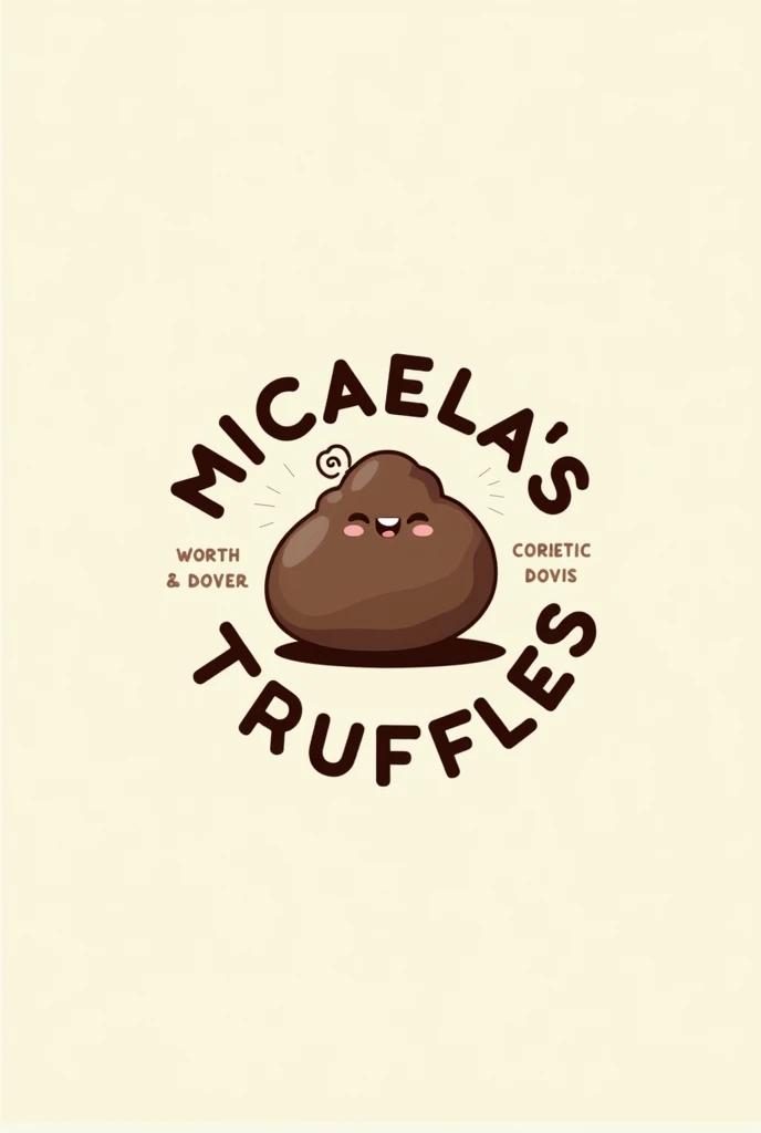 Animated truffle logo with Micaela's name`s truffles