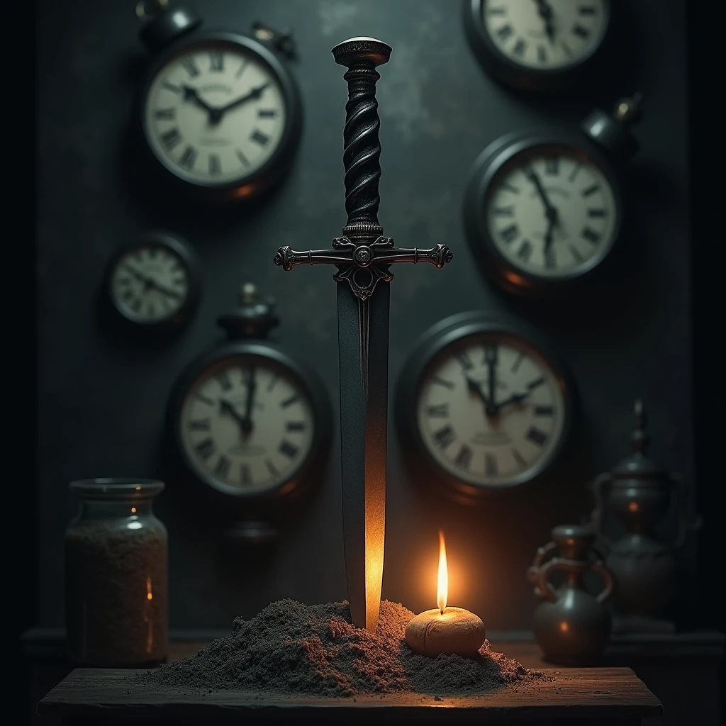 dagger，time，Clocks，flame