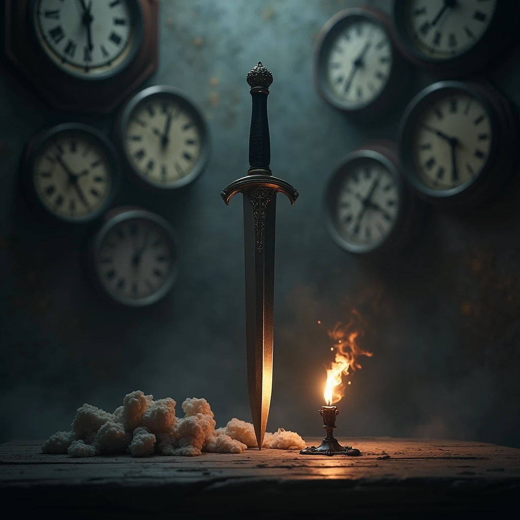 dagger,time,Clocks,flame