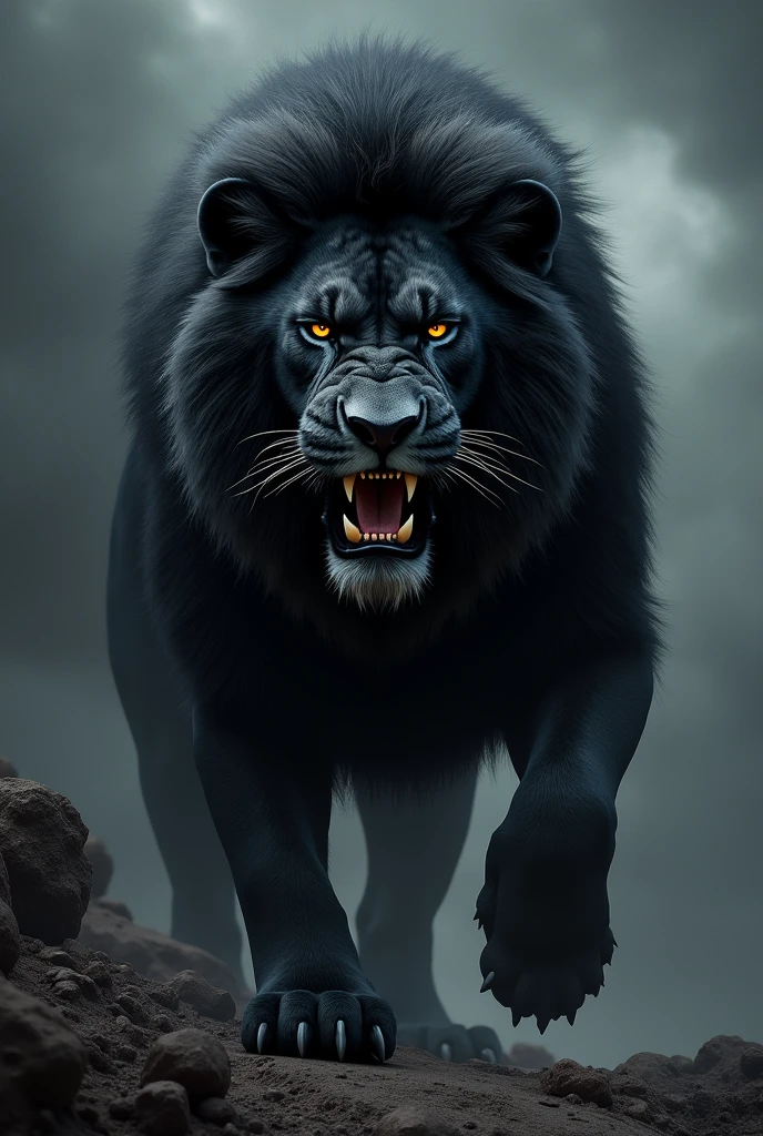 Fierce Black Lion