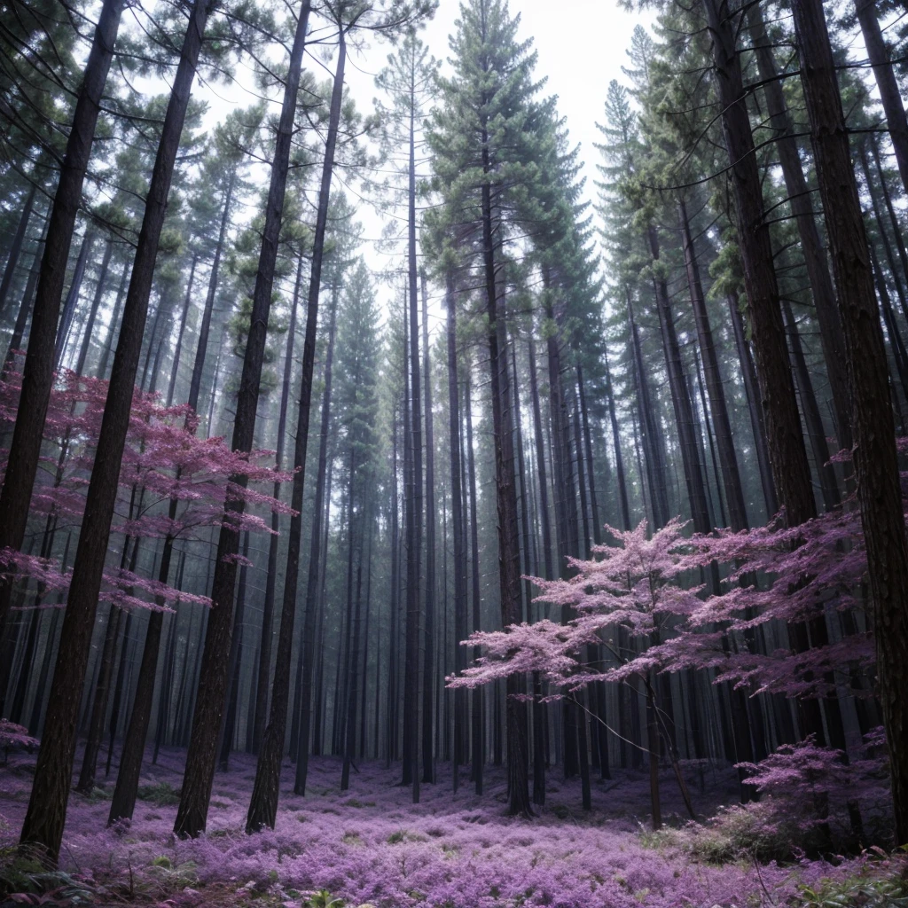 A purple forest