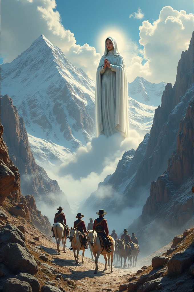 Virgin of Carmen de Cuyo and General San Martin during the crossing of the Andes