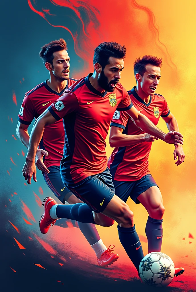 I need an image for a poster of a soccer team whose name is: "EL DESPELOTE" I NEED EYE-CATCHING COLORS