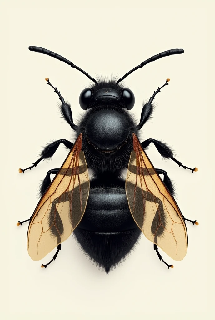 black stingless bee not honey bee from back side angle in graphics