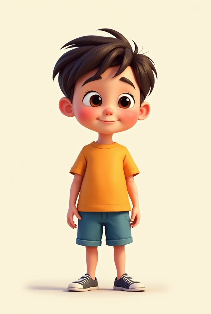 Animated boy full body hand to side