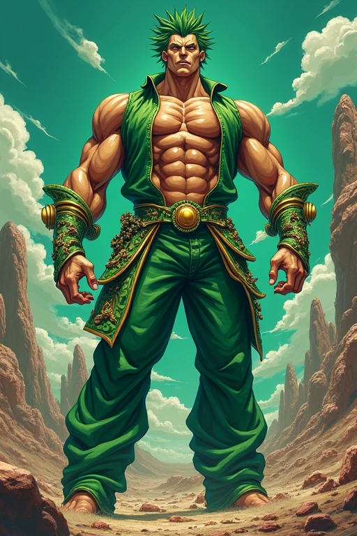 JoJo&#39;s Bizarre Adventure style male green
