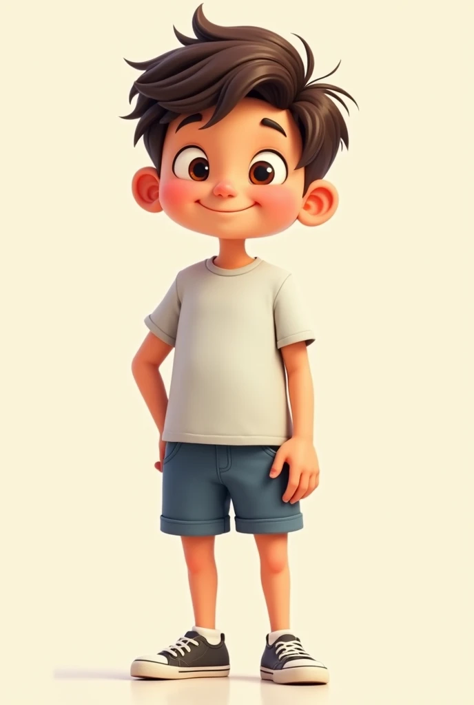 Animated boy full body hand to side