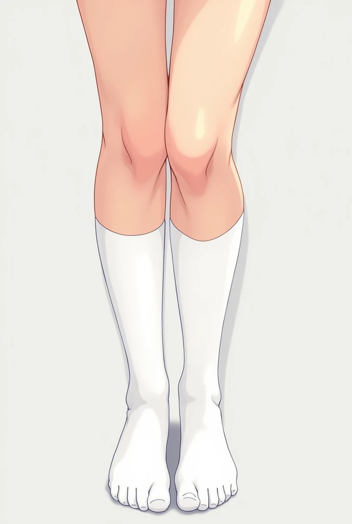 ,White socks,No clothes and pants,Anime style