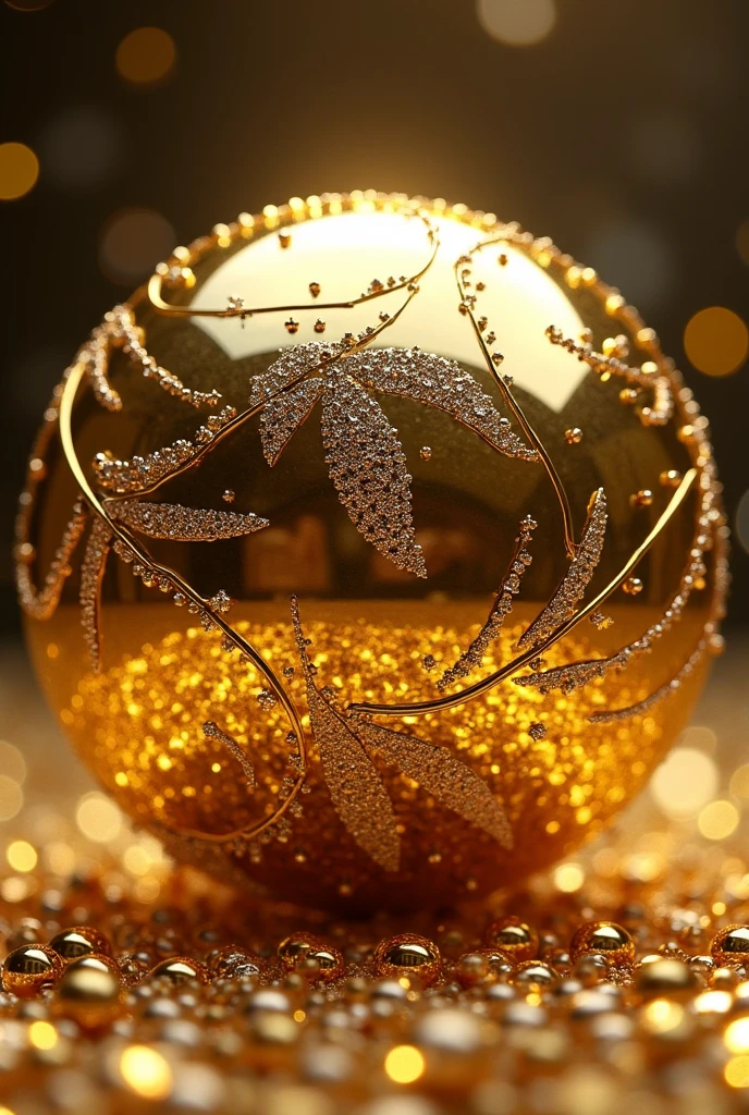 A football made by gold and diamond.