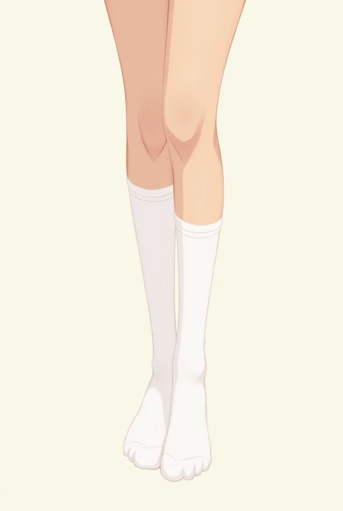 ,White socks,No clothes and pants,Anime style,The whole body is inside the lens