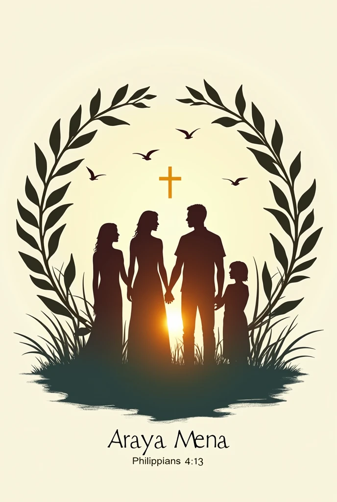 Make a Logo of the Araya Mena Family with detail Philippians 4:13