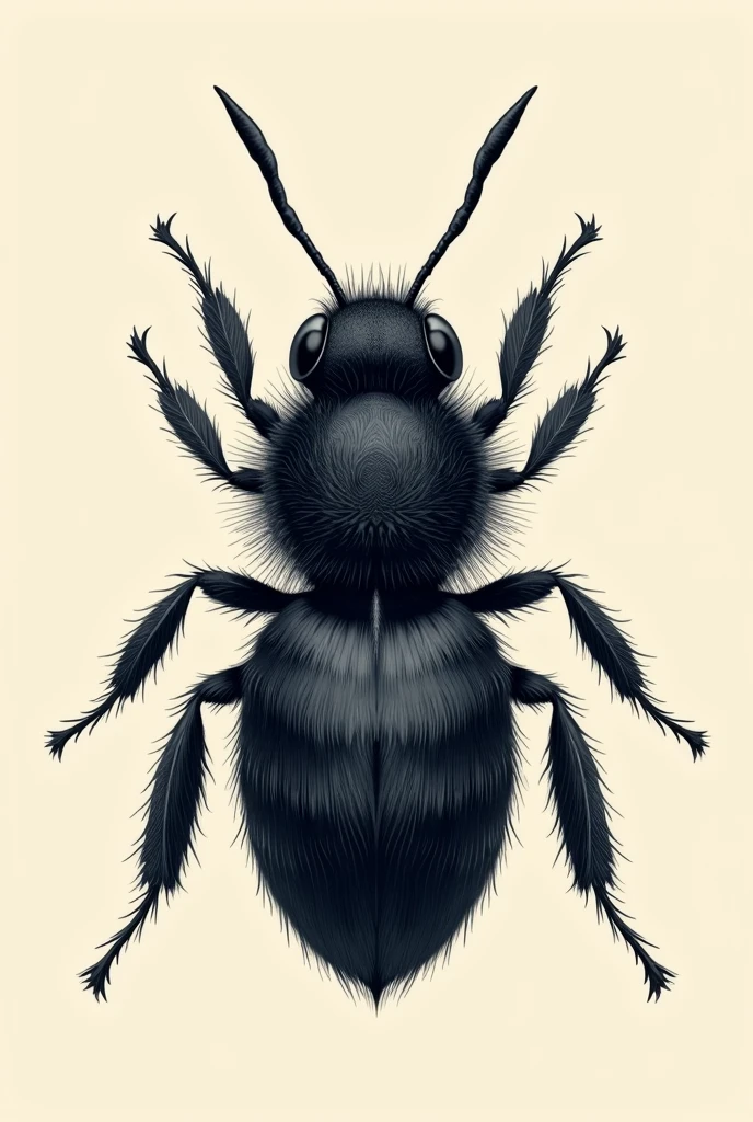 black stingless bee from back side in graphics