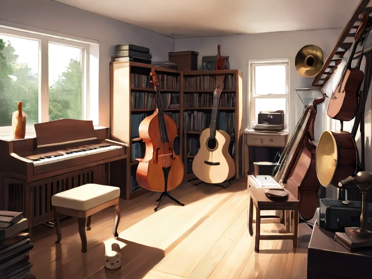 music room,Spread,Lots of instruments