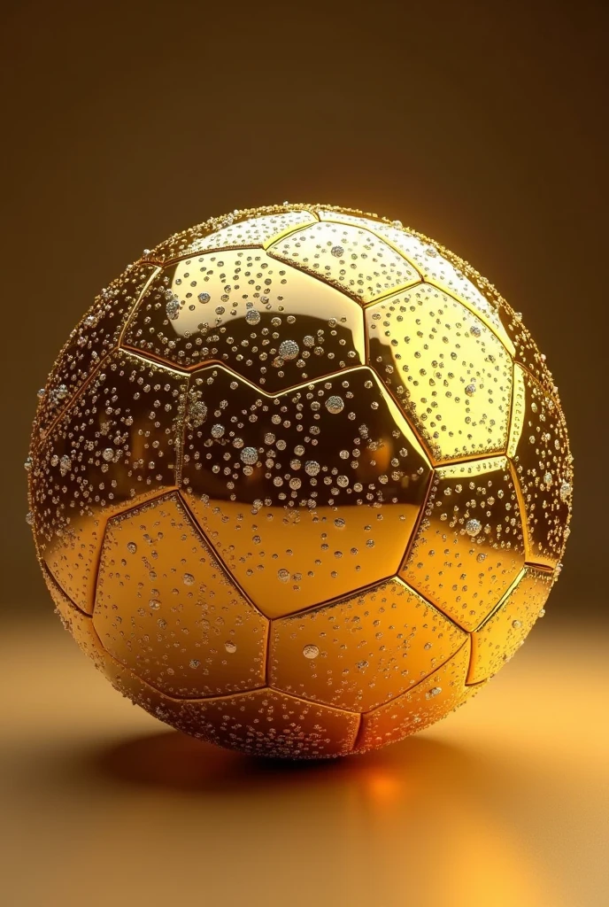 A football made by gold and diamond.