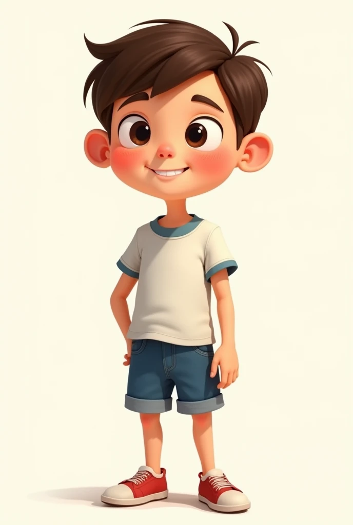 Animated boy full body hand to side