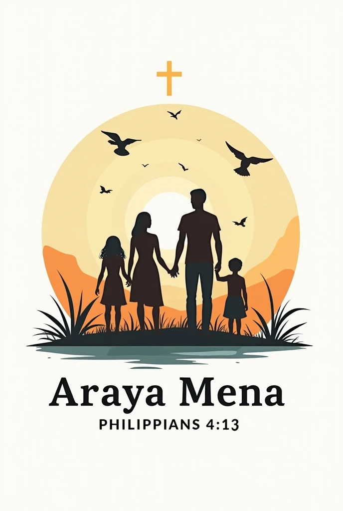 Make a Logo of the Araya Mena Family with detail Philippians 4:13
