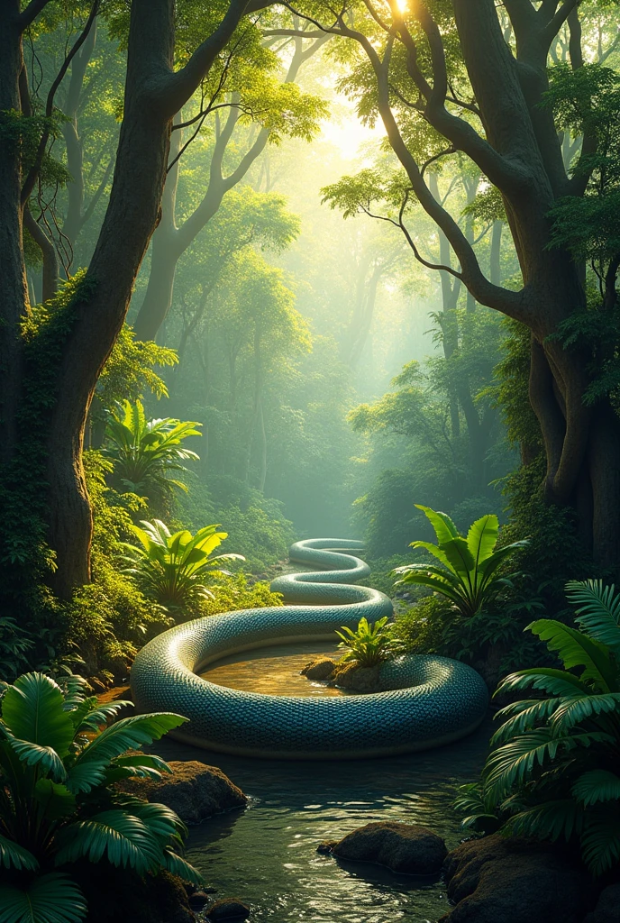 Amazon forest with 160 feel long snake