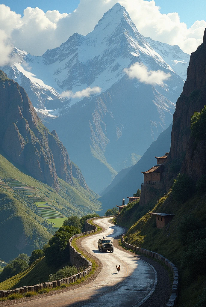 road through the mountains of Peru