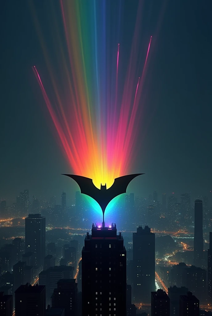 Generates a Batman signal, but instead of said logo, be an LGBT flag
