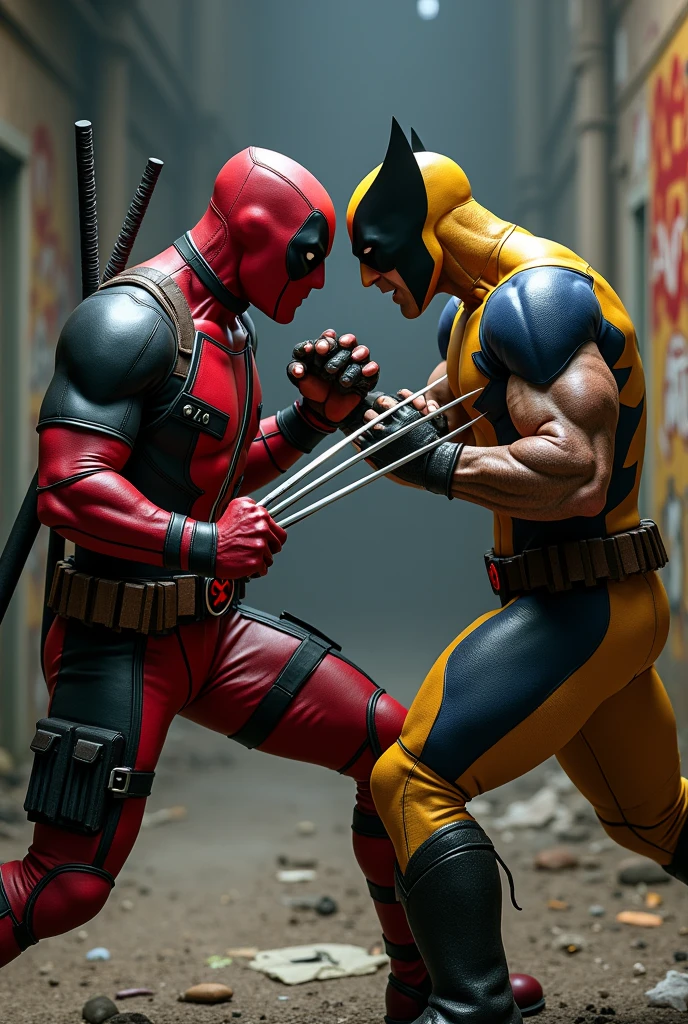 Deadpool y wolwerin besandose