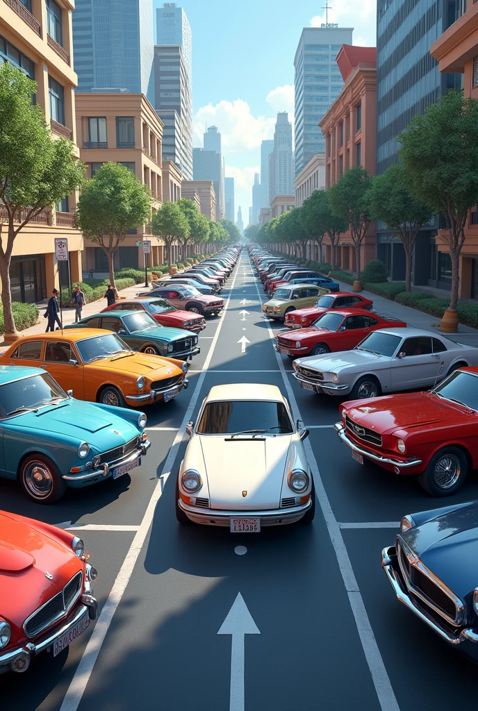 Cars in a parking lot 