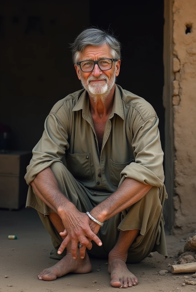 Bill gates as a indian poor person.
