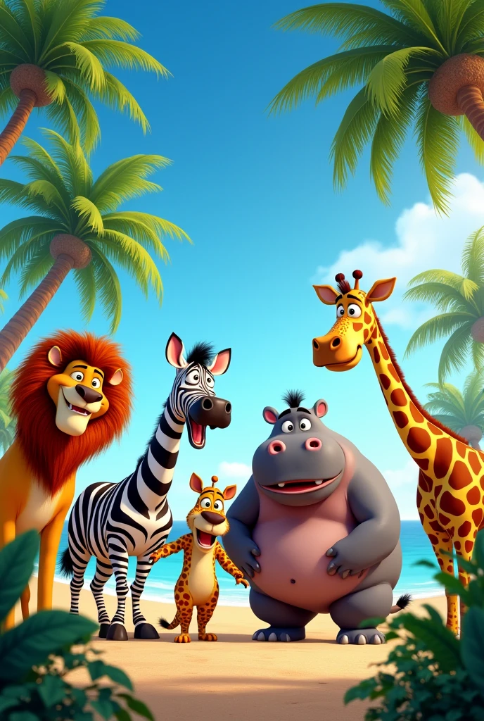 recreate the madagascar movie poster as if it were a web page