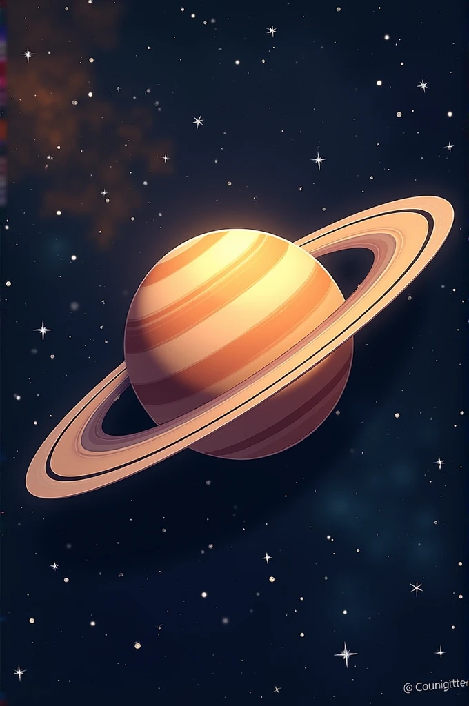 Crea un sticker para whatsapp de saturno