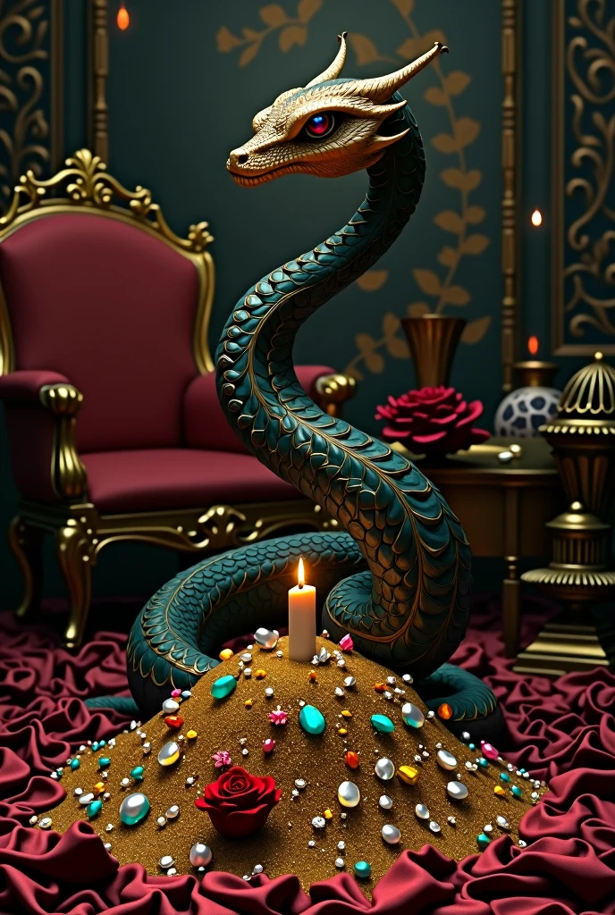 create an image that represents lust and greed without using people in the image.