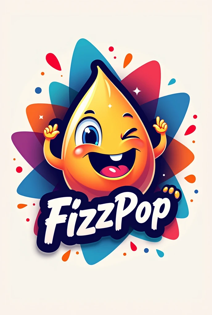 MAKE ME A LOGO FOR A SODA CALLED FIZZPOP THAT IS ORANGE IN COLOR, blue, purple and reddish