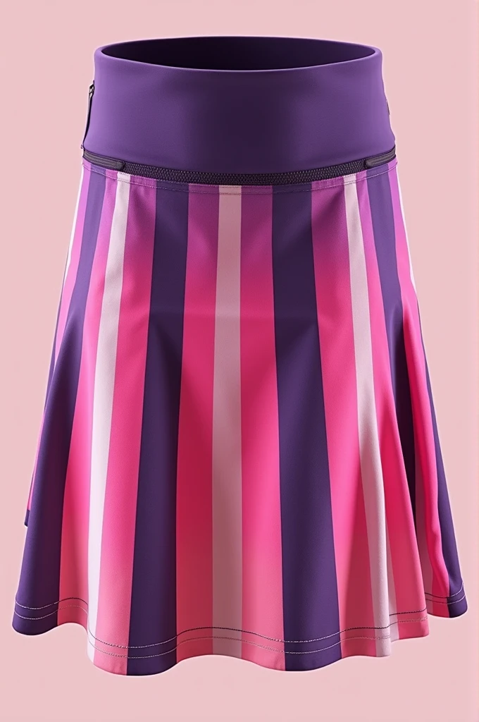 Hello, create an image of a sports skirt with vertical stripes of the Germany 2024 team ,the colors are pink ,purple and white