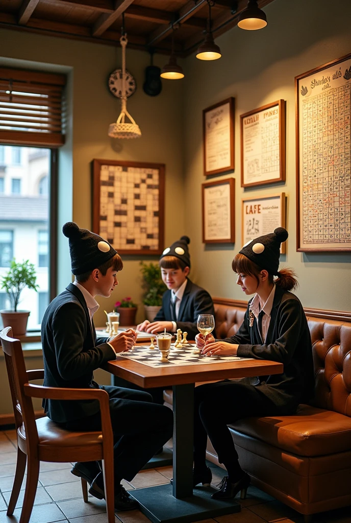 Hangman themed cafe, chess and sudoku
