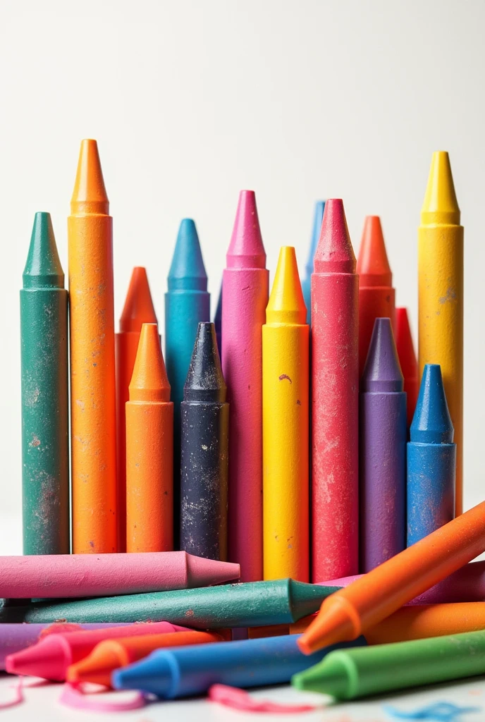 colored crayons without background
