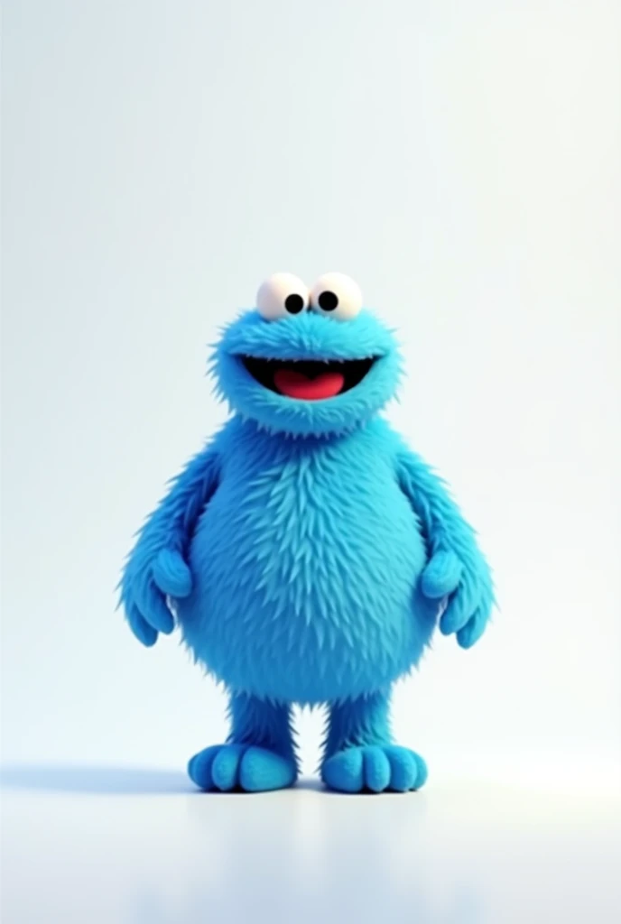GIVE ME MAKING IMAGES OF THE COOKIE EATER FROM ELMO'S WORLD, THAT BLUE CHARACTER WITH A WHITE BACKGROUND WHO WANTS TO BE STANDING