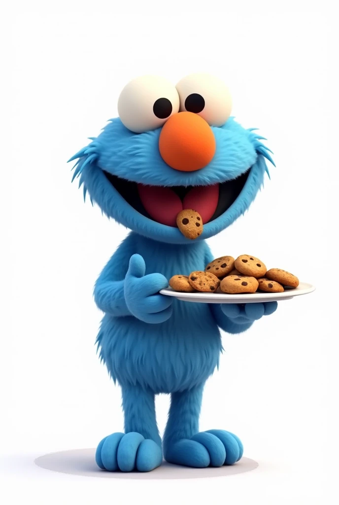 GIVE ME IMAGES OF THE COOKIE EATER FROM ELMO&#39;S WORLD, THAT BLUE CHARACTER WITH A WHITE BACKGROUND WHO IS STANDING EATING COOKIES