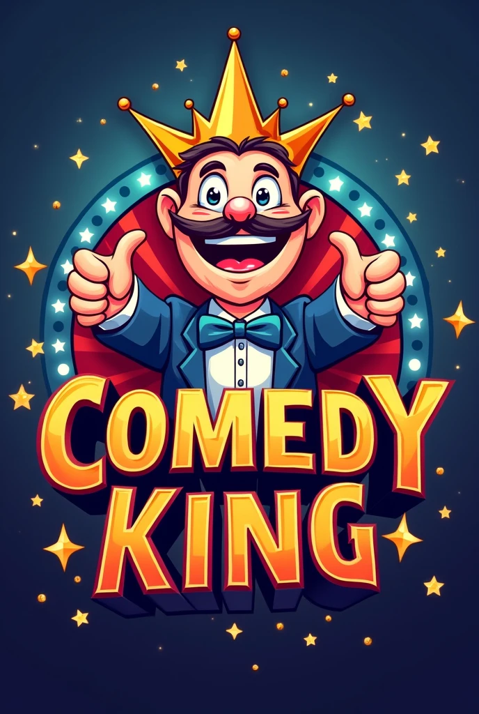 Creat logo for YouTube profile channel name comedy king star