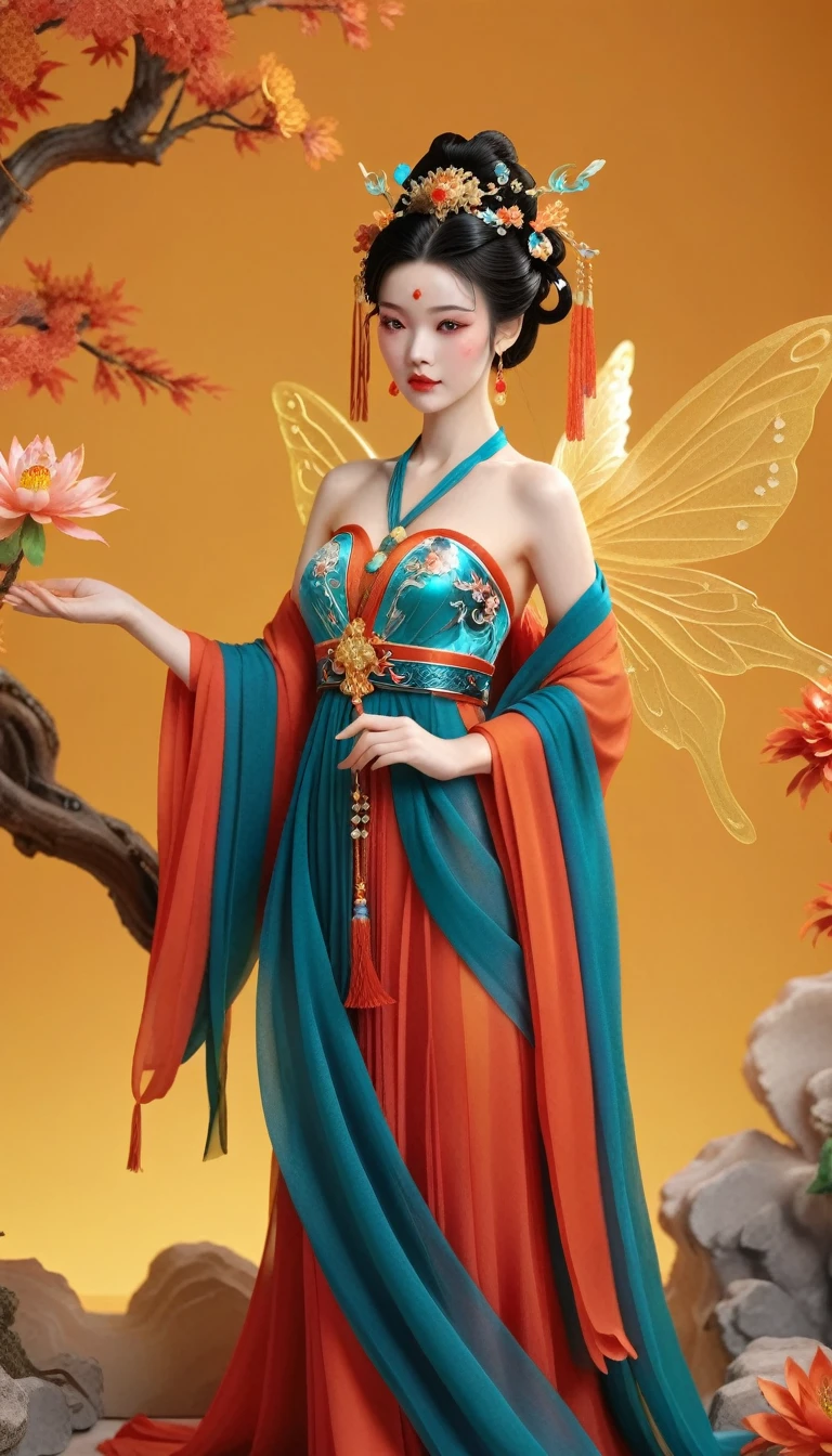 Three-dimensional ancient style，Vibrant Chinese Aesthetics，Elegant ancient Chinese fairy，Chang&#39;e，Mooncake in hand，Moon Rabbit，Starry Sky，osmanthus tree，A woman in a gorgeous rainbow Hanfu dress stands on a cliff and looks up at the starry sky，Beautiful facial features，(whole body:1.4)，Vibrant colors，Sparkling clothing，Embraces Flashing Stone Texture，Crystal shoes，iridescent gradient fluorescent ribbons，Exquisite，Light Wave，Tradition，Exquisite，Perfect composition，Ultra HD，Crescent earrings，Raise your eyebrows，Jade Phoenix Branch，Forehead Gem，(Look directly at the audience:15)，((((Facing the audience))))，((((Phoenix crown and bridal robe))))，(((Ancient Chinese palace looming in the clouds in the distance)))，Space，Galaxy，Heavenly Goddess，Astral，dream，Beautiful celestial spirit，Beautiful fantasy paintings，Beautiful fantasy art，Ethereal fantasy，Very beautiful fantasy art，Digital Art Fantasy，Enchanting and otherworldly，Fantastical beauty，Octane uhd 8K渲染的精美艺术，Volumetric Light，Natural soft light，(Ultra-fine:1.2，Bright colors，Movie Lighting，Chiaroscuro，Ray Tracing，Surrealism，uhd，masterpiece，precise，Anatomically correct，Textured Skin，Super Detail，8k)
