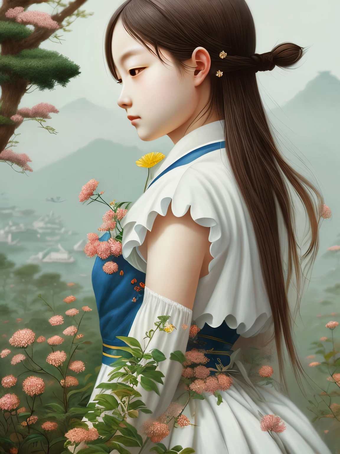 high quality, 非常にDetailed, Imagine imaginative illustrations inspired by Gustave Doret's fusion, Yuko Higuchi, Syd Mead, The theme is、The game revolves around a fantastical cityscape where mythical creatures and futuristic elements coexist.。, Creating a harmonious blend of the past, Now, and future, The color palette is a dynamic mix of Doré's classic monochromes., Higuchi's playful and vibrant colors, Mead's sophisticated and futuristic sound, This collaborative masterpiece、It will be a visual journey through a world where boundaries between time and genre blend seamlessly.。, To the viewers、Encourage you to explore the richness of fantastical stories across time and space, by yukisakura, Detailed,