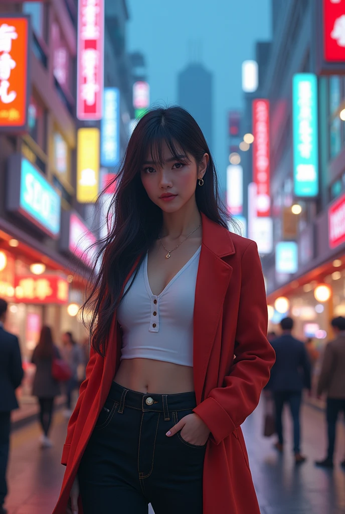 Young Japanese female influencer、In town