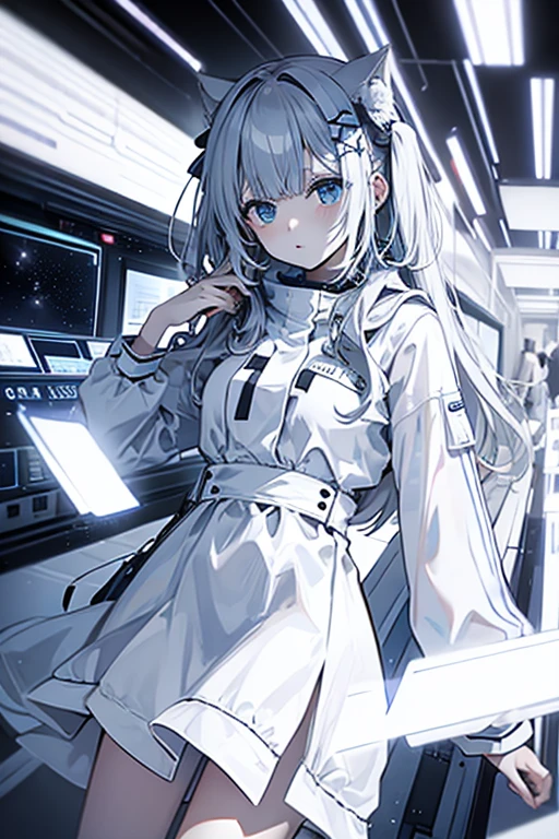 An all-white space