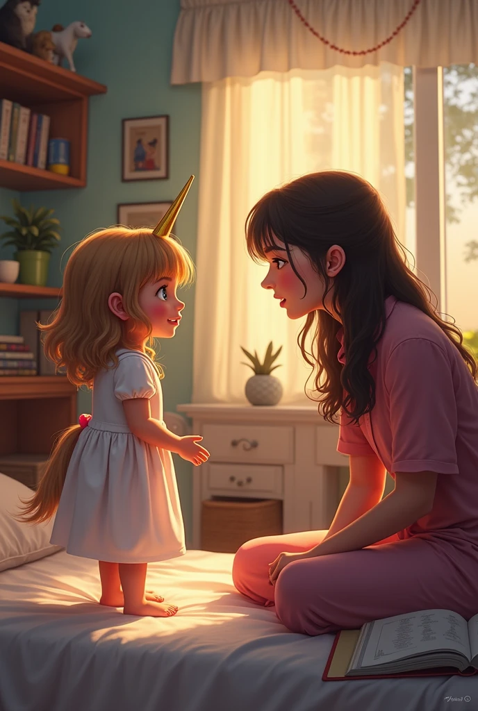 Mother doesn't like that her daughter believes in the unicorn