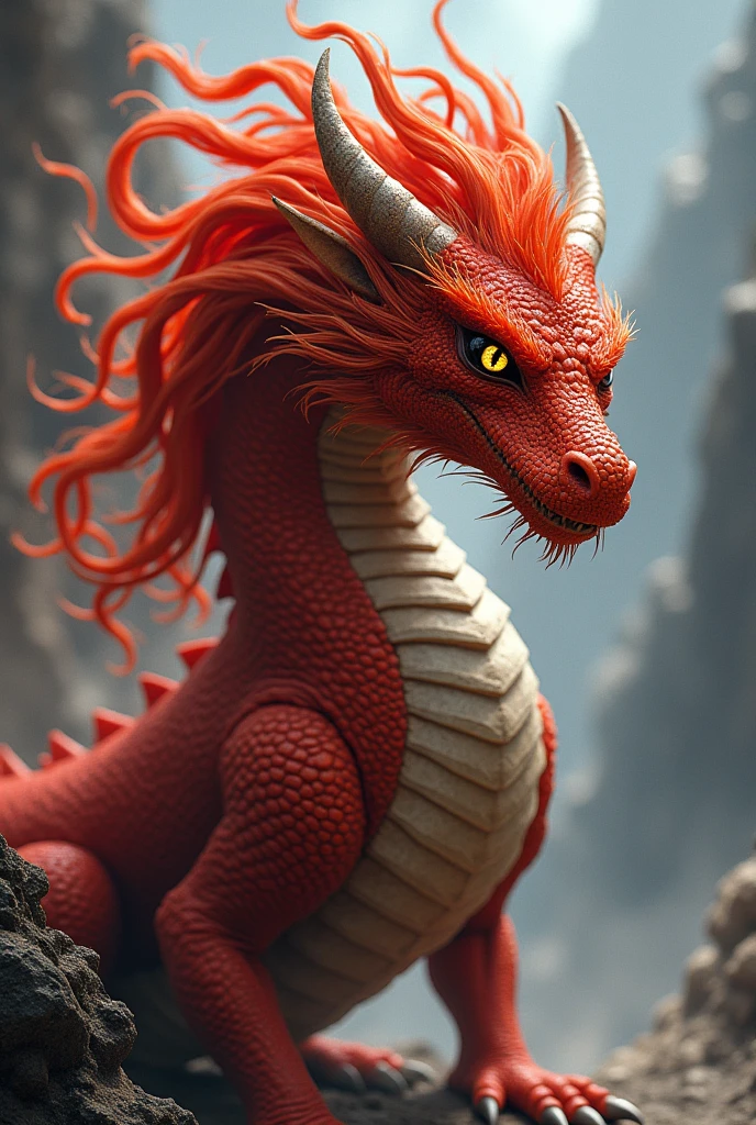 hyper-detailed fire dragon, by Wendy Froud style, highly detailed face, digital art, impressionism, deep gaze