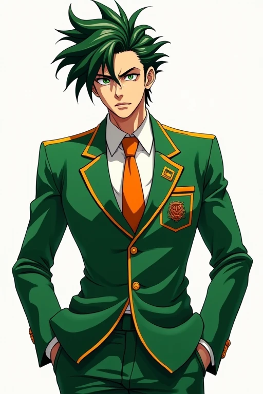 JoJo's Bizarre Adventure style male green school uniform Orange tie photo
