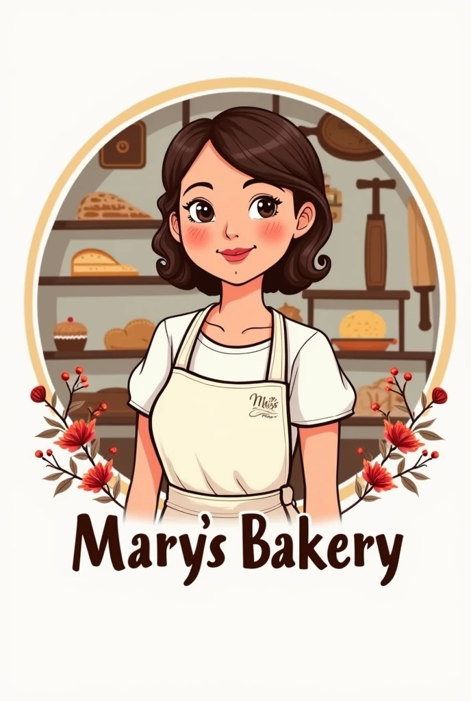 logo for a cake shop with the name of Mary's bakery