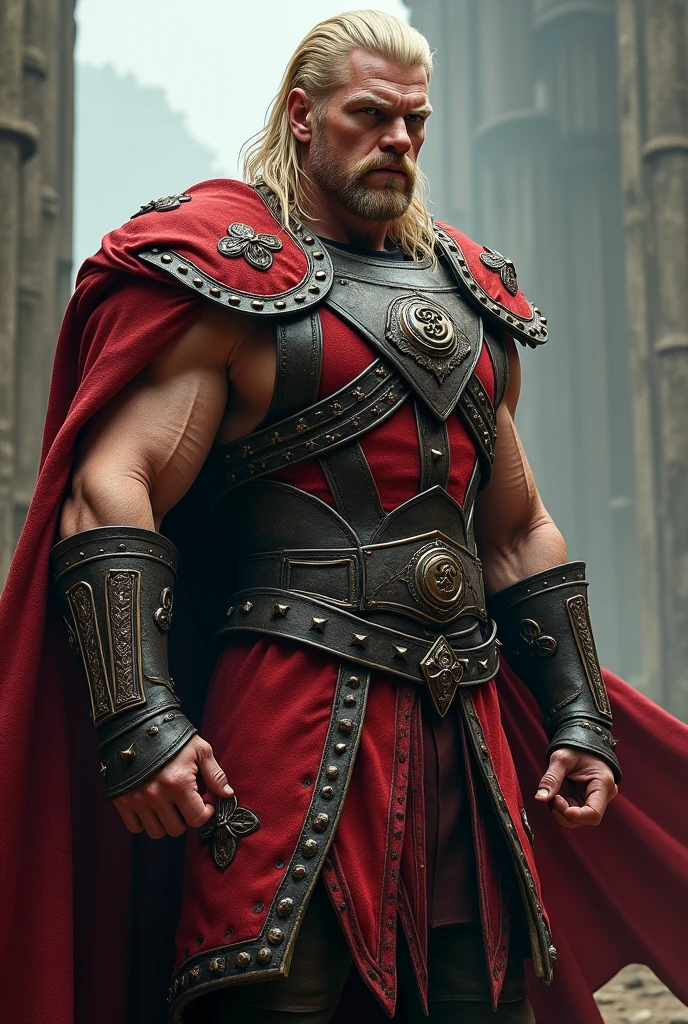 Brock Lesnar blonde Game Of Thrones style red details on the outfit
